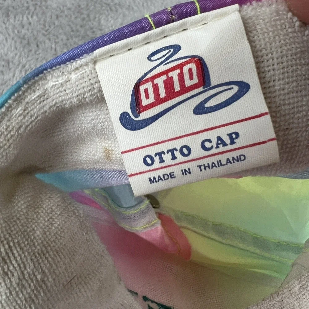 Vintage Otto Cap Accel Rainbow Nylon Rope Hat Multicolor Snapback Retro 80s Cap
